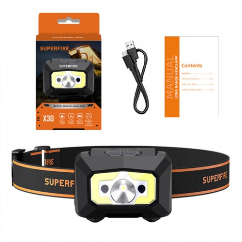 Ліхтар налобний акумуляторний X30 Superfire 340 Lumen IP44