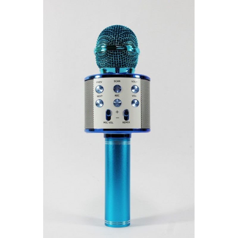 Бездротовий Bluetooth мікрофон для караоке Wster ws-858 зі зміною голосу портативний USB-мікрофон Синій