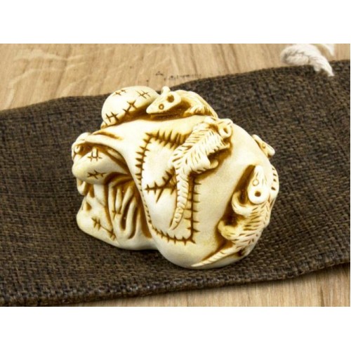 Нецке Дайкоку з пацюками Netsuke charm Гіпс 5.7x3.8x3.4 см (00685) в інтернет супермаркеті PbayMarket!