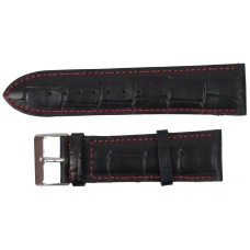 Ремінець для годинника Mykhail Ikhtyar зі шкіри 24 мм Чорний (S607-24-1S black)