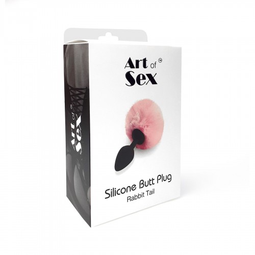 Силіконова анальна пробка М Art of Sex - Silicone Bunny Tails Butt plug White, діаметр 3,5 см в інтернет супермаркеті PbayMarket!