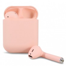 Бездротові блютуз навушники i12 TWS з боксом для заряджання Pink (au174-hbr)