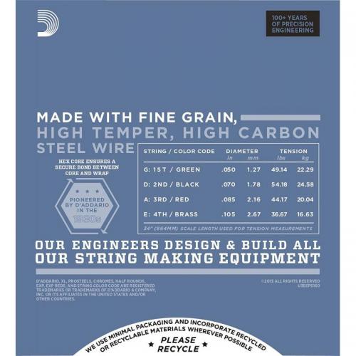 Струни для бас-гітари D'Addario EPS160 Pro Steels Medium Electric Bass Strings 50/105 Струни для бас-гітари D'Addario EPS160 Pro Steels Medium Electric Bass Strings 50/105
