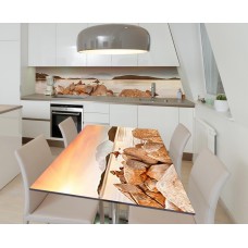 Наклейка 3Д вінілова на стіл Zatarga «Світанок на островах» 650х1200 мм для будинків, квартир, столів, кав'ярень