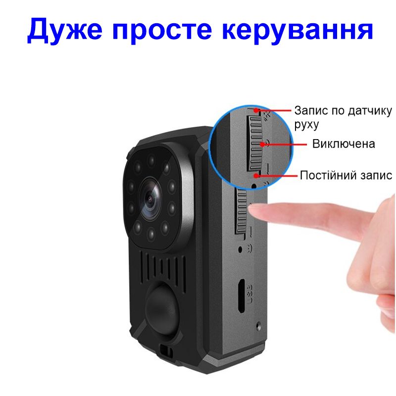 Міні камера з датчиком руху Nectronix MD31, Full HD 1080P, SD до 128 ГБ, акумулятор 1500мАч