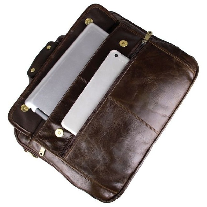 Сумка чоловіча Vintage 14247 для ноутбука з діагоналлю 15.6 дюйма Коричнева, Коричневий