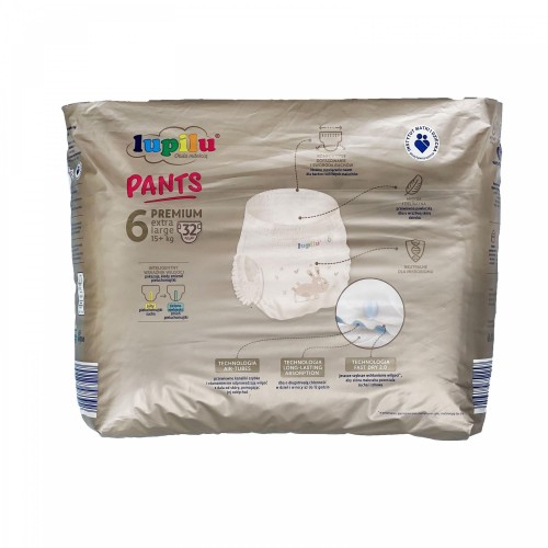 Дитячі підгузники - трусики Lupilu Pantsy Premium Jumbo Bag 6 Extra Large 15+ кг 32 шт