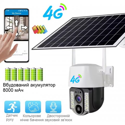 Автономна вулична 4G камера відеоспостереження Nectronix VC3-G V380 pro (101132)