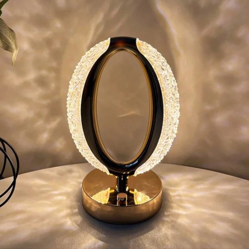 Настільна світлодіодна кристалічна лампа RIAS Ring Diamond Gold