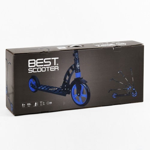 Двоколісний самокат Best Scooter колеса PU складаний амортизатор 70 кг Black and red (103455) Двоколісний самокат Best Scooter колеса PU складаний амортизатор 70 кг Black and red (103455)