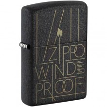 Запальничка бензинова Zippo Black Crackle Windproof 5,6х3,8х1,3 см Чорно-золотистий (46172)