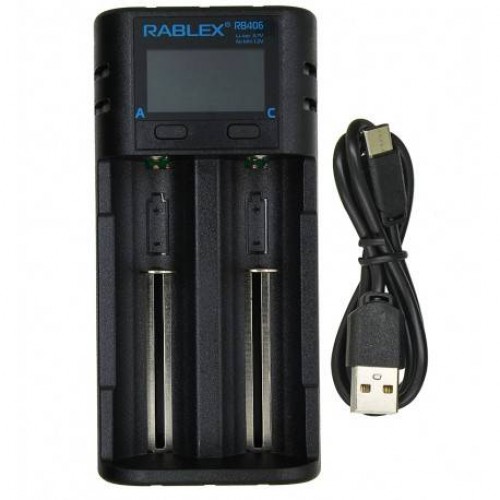 Зарядний пристрій для акумуляторів всіх типів RABLEX RB 406 Ni-Mh/Li-ion/Ni-CD/18650/АА/ААА Зарядний пристрій для акумуляторів всіх типів RABLEX RB 406 Ni-Mh/Li-ion/Ni-CD/18650/АА/ААА