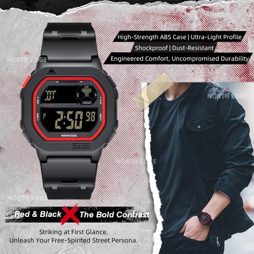 Наручний годинник чоловічий North Edge X1 5BAR Чорний (3522) Наручний годинник чоловічий North Edge X1 5BAR Чорний (3522)