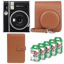 Подарунковий набір Фотоапарат Fujifilm Instax Mini 40/Фотопапір 50 шт/Чохол/Фотоальбом на 108 фото Коричневий