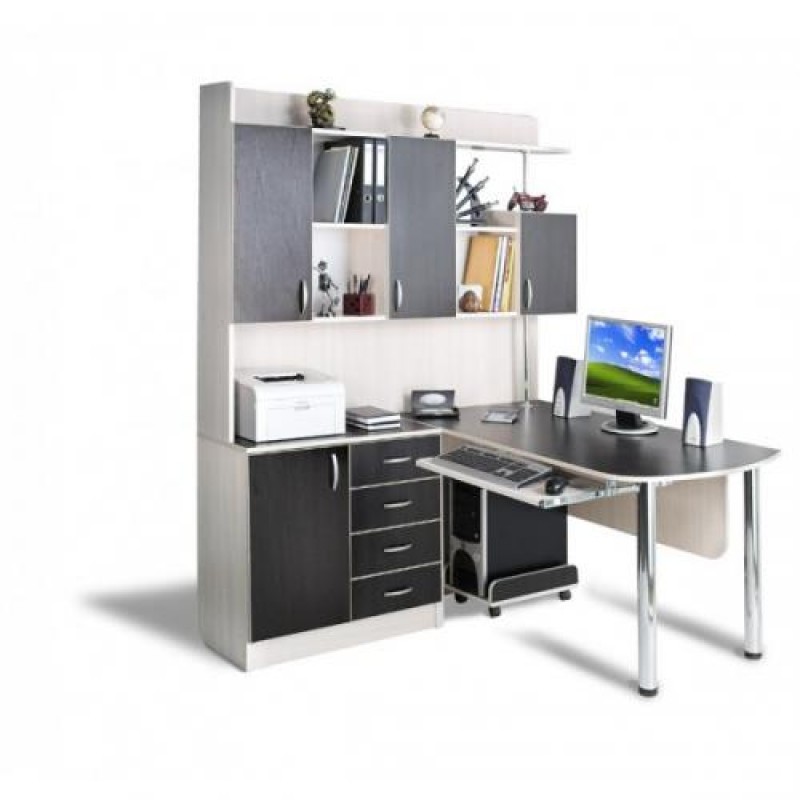 Кутовий комп'ютерний стіл Тиса СК-15 Дуб молочний-Венге магія