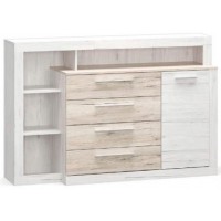 Комод Меблі Сервіс 1 Д4Ш Кім Дуб карі білий + Сан-Ремо (Son-1)