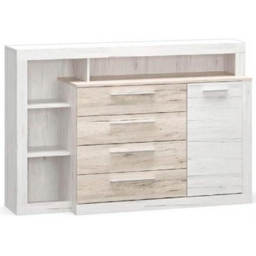 Комод Меблі Сервіс 1 Д4Ш Кім Дуб карі білий + Сан-Ремо (Son-1) Комод Меблі Сервіс 1 Д4Ш Кім Дуб карі білий + Сан-Ремо (Son-1)