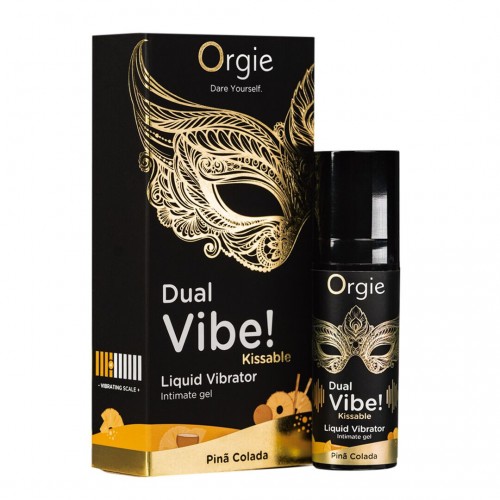 Рідкий вібратор Orgie Dual Vibe! Pina Colada Kissable Liquid Vibrator, 15 мл Рідкий вібратор Orgie Dual Vibe! Pina Colada Kissable Liquid Vibrator, 15 мл