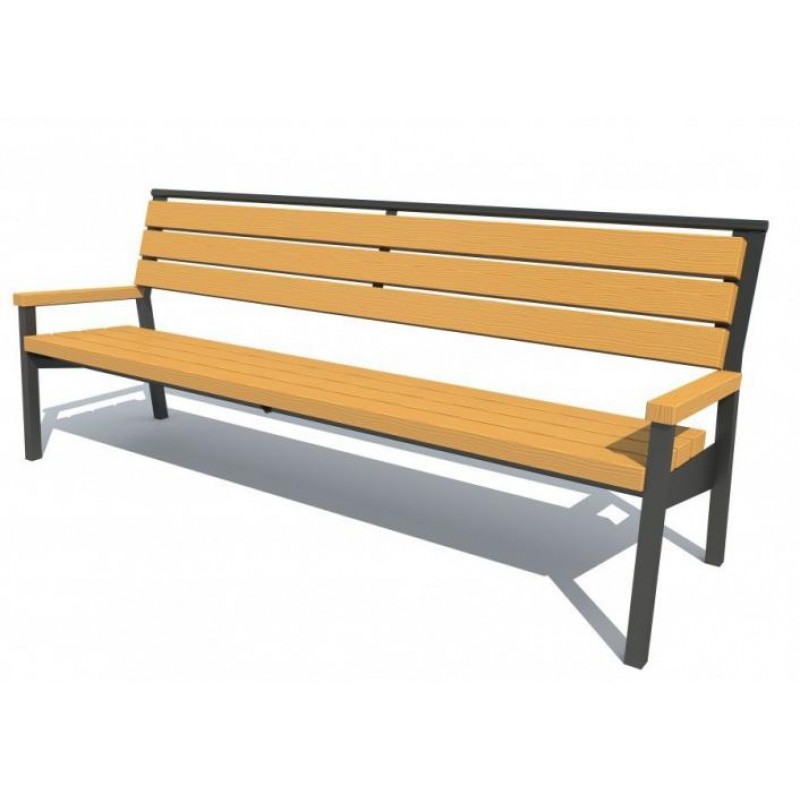 Вулична лава в стилі Loft Чорний NS-2201 880x1700x400 мм