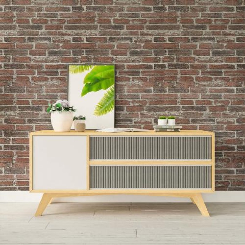 Самоклеюча 3D панель під червоний катеринослав цегла Sticker Wall 3080x700x3мм