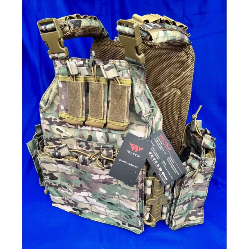 Плитоноска без плит з підсумками Yakeda One Size Мультикам (1771651517)