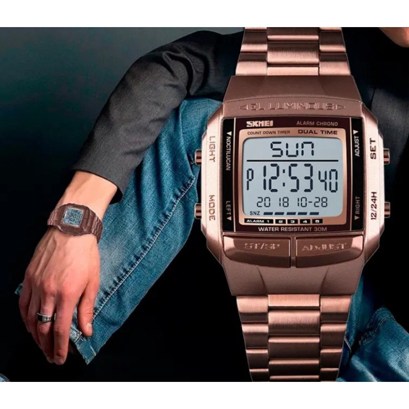 Спортивний годинник Skmei Illuminator Темна кава