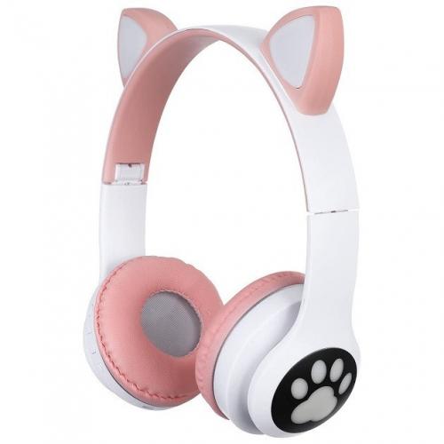 Навушники бездротові котячими вушками CAT Ear VZV-23M Bluetooth RGB Рожеві