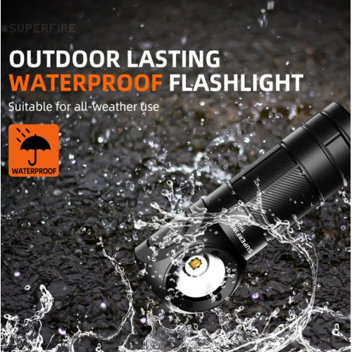 Ліхтар акумуляторний Superfire TH03 460 Lumen IP43 Чорний (2073751680)