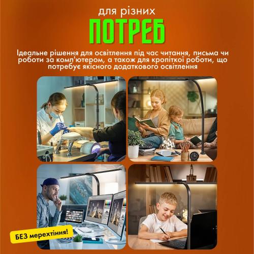 Настільна лампа No Brand 24W 2700-6500K Чорний (2LED-24W) Настільна лампа No Brand 24W 2700-6500K Чорний (2LED-24W)