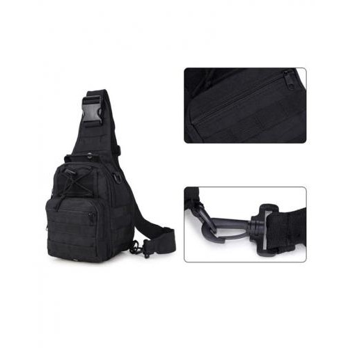 Рюкзак-сумка тактична військова через плече Military Oxford 600D 6 л Black (1168) Рюкзак-сумка тактична військова через плече Military Oxford 600D 6 л Black (1168)