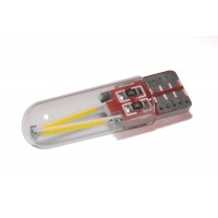 Світлодіодна лампа StarLight T10 1 діод 12V COB 1W WHITE мультиполярна / скляна колба / друкована плата RED