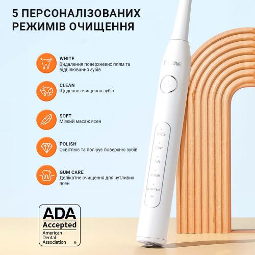 Електрична зубна щітка з футляром Bitvae D2 6 насадок White Електрична зубна щітка з футляром Bitvae D2 6 насадок White