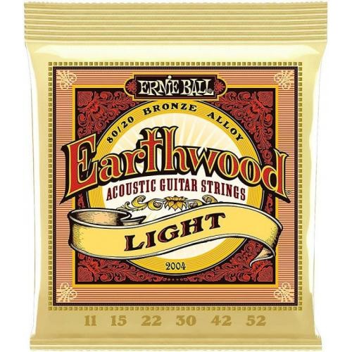 Струни для акустичної гітари Ernie Ball 2004 Earthwood Acoustic 80/20 Bronze Light 11/52 Струни для акустичної гітари Ernie Ball 2004 Earthwood Acoustic 80/20 Bronze Light 11/52