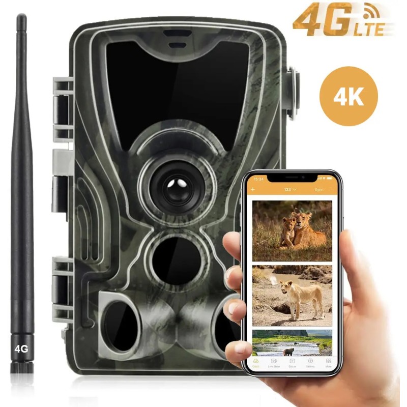 Фотопастка 4G камера для полювання з передачею 4K відео у смартфон Suntek HC-801Pro, 30мп фото