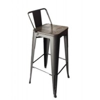 Стілець напівбарний SDM Толікс Вуд метал/сидіння дерево/висота 76 см матовий Чорний Стілець напівбарний SDM Толікс Вуд метал/сидіння дерево/висота 76 см матовий Чорний