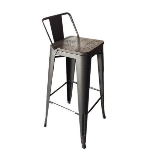 Стілець напівбарний SDM Толікс Вуд метал/сидіння дерево/висота 76 см глянсовий Чорний Стілець напівбарний SDM Толікс Вуд метал/сидіння дерево/висота 76 см глянсовий Чорний