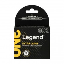 Презервативи ONE Legend Extra Large 3 шт, картонна коробка (м'ята упаковка!!!)