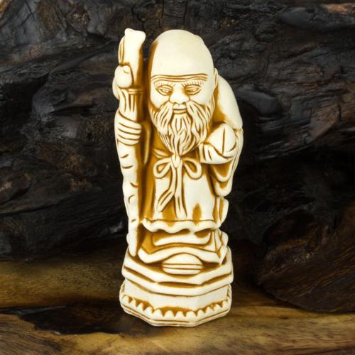 Статуетка Netsuke Нецке Шоусін на підставці Гіпс 7x3x2.8 см Бежевий (00654) в інтернет супермаркеті PbayMarket!