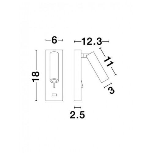 Спот Nova Luce Fuse 6x12.3x18 см Чорний (Nova9170102) Спот Nova Luce Fuse 6x12.3x18 см Чорний (Nova9170102)