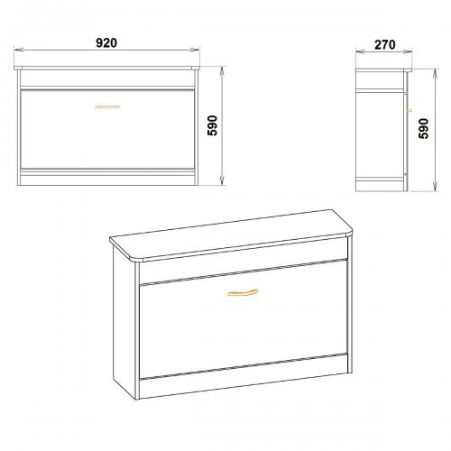 Тумба для взуття Компаніт ТО-1 Венге комбі (92х27х59 см) Тумба для взуття Компаніт ТО-1 Венге комбі (92х27х59 см)