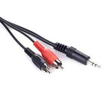 Аудіо-кабель Cablexpert (CCA-458/0.2) 3.5mm-2хRCA 0.2 м, стерео, Black