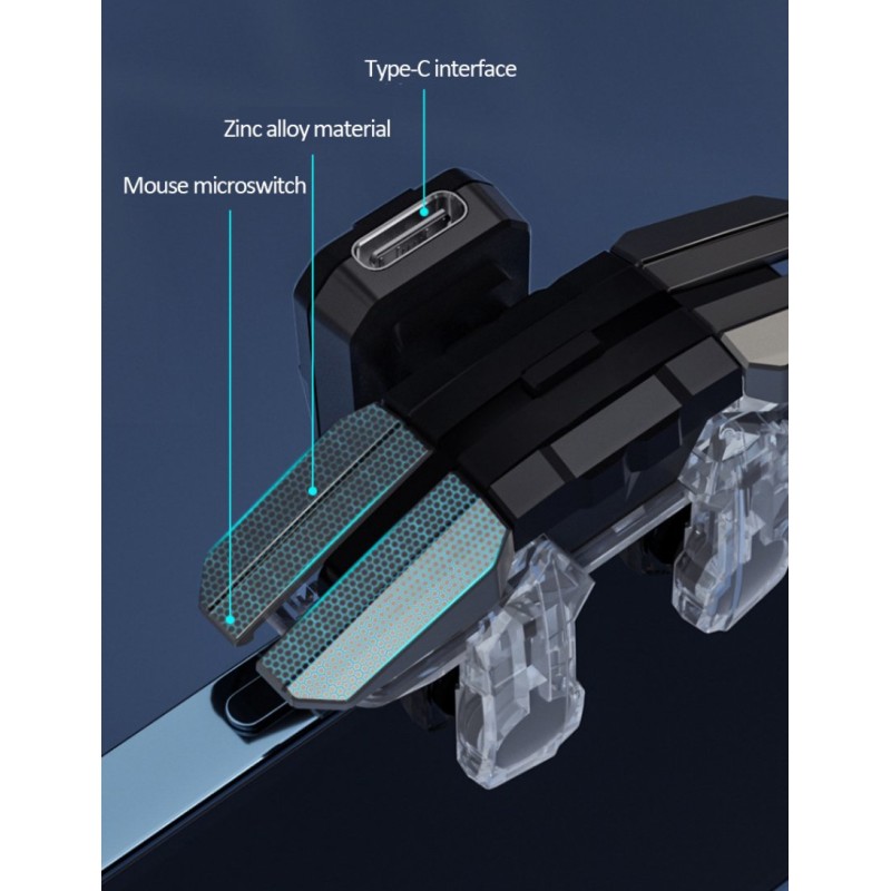 Геймпад тригер для смартфона Union JS 65 з Air Mapping макросом до 50 натискань для PUBG пабг COD Standoff 2 iOS Android