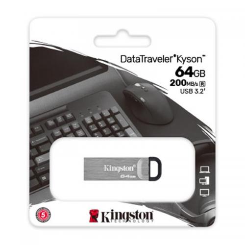 Флеш-накопичувач USB3.2 64GB Kingston DataTraveler Kyson Silver/Black (DTKN/64GB) в інтернет супермаркеті PbayMarket!