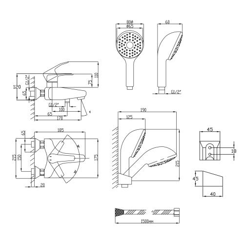 Змішувач для ванни Lidz (CRM) 41 86 006-1 New Змішувач для ванни Lidz (CRM) 41 86 006-1 New