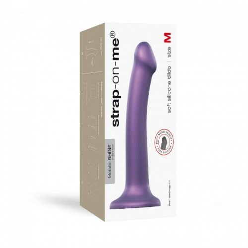 Насадка для страпону Strap-On-Me Mono Density Dildo Violet M, діам. 3,3 см, одношаровий силікон, гну в інтернет супермаркеті PbayMarket!