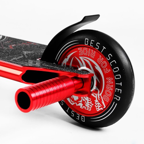 Самокат трюковий Best Scooter Skull and Snake HIC-система пеги алюмінієвий диск та дека 100 кг Red (107484)
