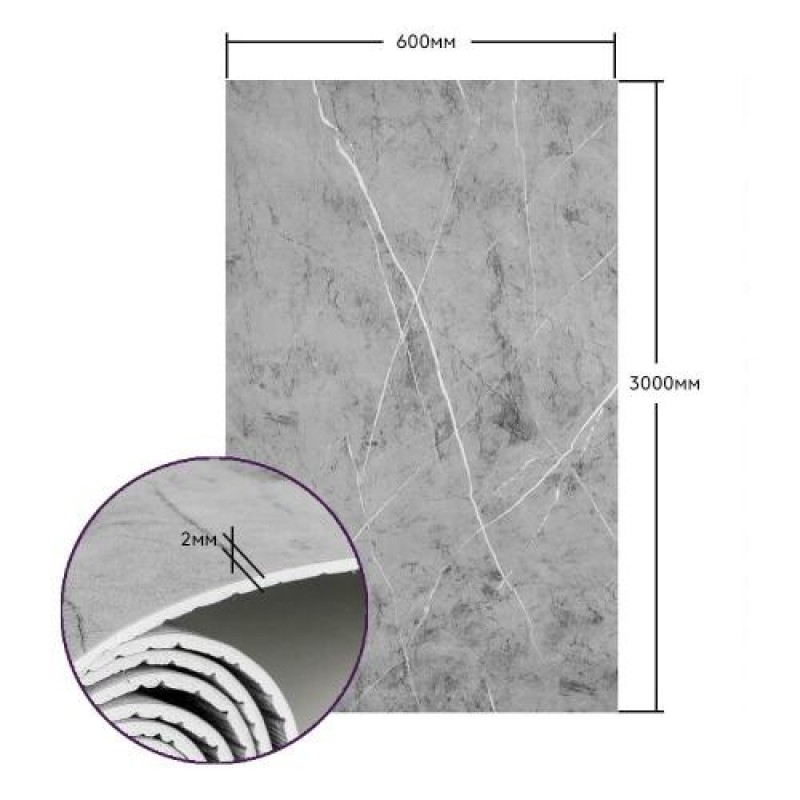 Самоклеюча стінова PET плитка в рулоні 600*3000*2mm SW-00001702 Sticker Wall