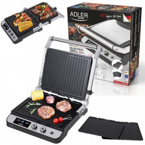 Гриль електричний Adler AD 3059 Silver/Black N в інтернет супермаркеті PbayMarket!