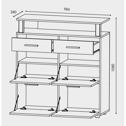 Тумба для взуття Еверест ТО-3 сонома + трюфель (EVR-2221)