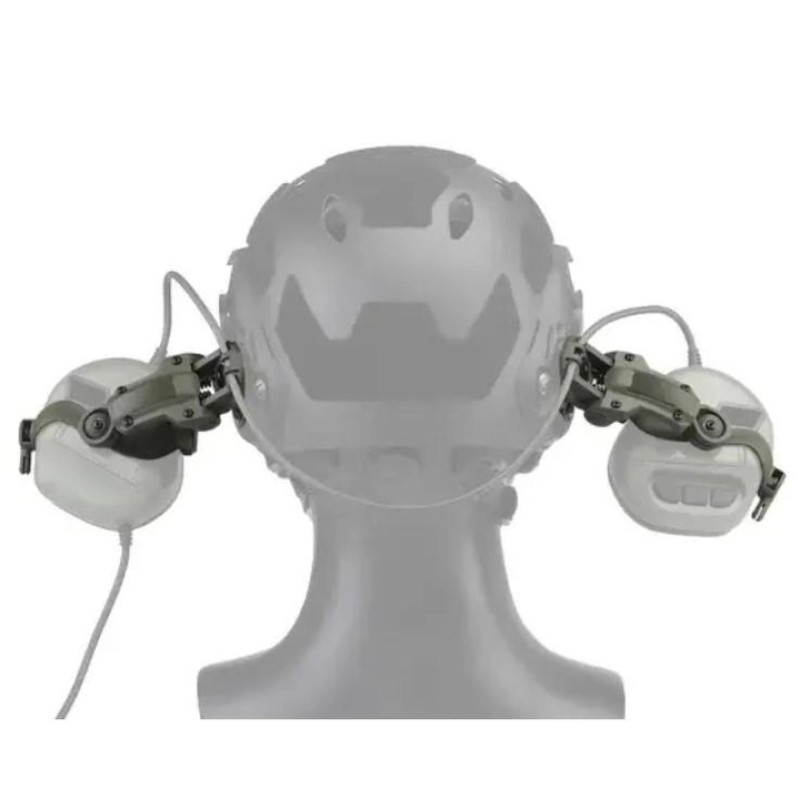 Тактичні навушники на шолом Walkers Razor та кріплення OPS Core Чебурашки Оливковий (2046556163)